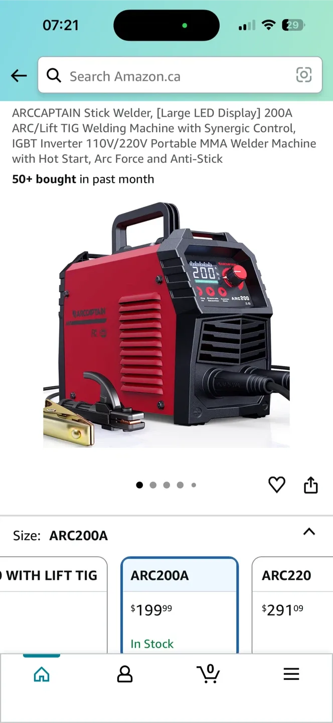 ARCCAPTAIN ARC200A Stick/Lift TIG Welder