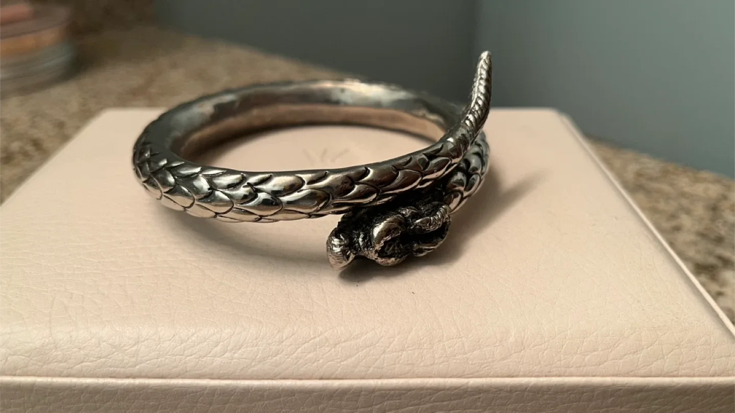 Sterling Silver Snake Bangle Bracelet thumbnail