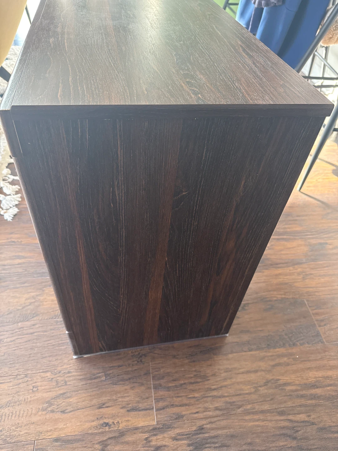 Dark Brown Wood 2-Drawer Nightstand - photo 3