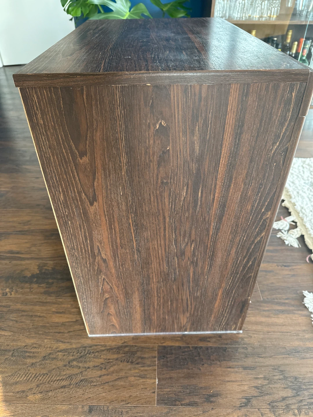 Dark Brown Wood 2-Drawer Nightstand - photo 4