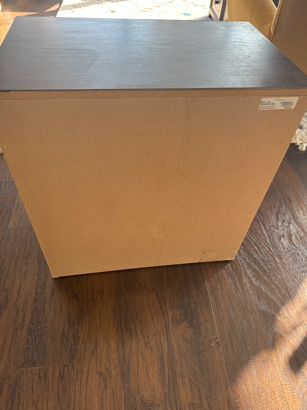 Dark Brown Wood 2-Drawer Nightstand - photo 5