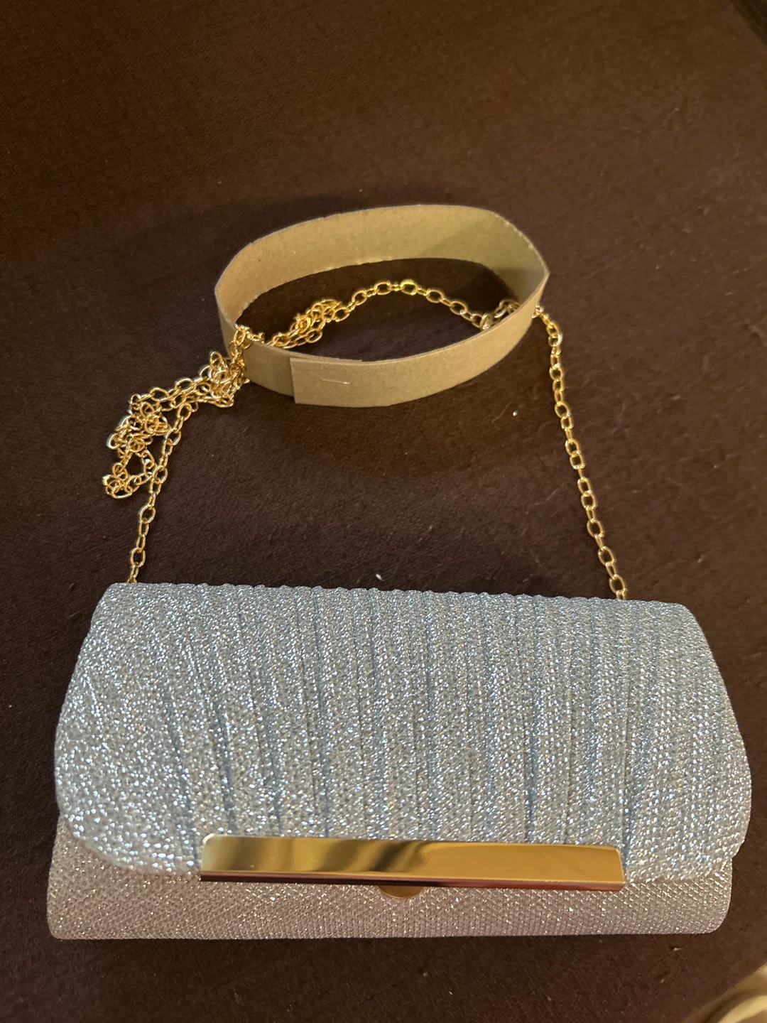 Silver Clutch with Gold Chain - photo 2