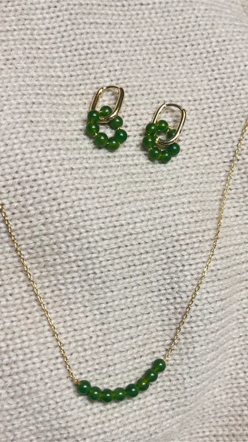 Handmade Beaded Necklace & Earring Set image indicator(3)