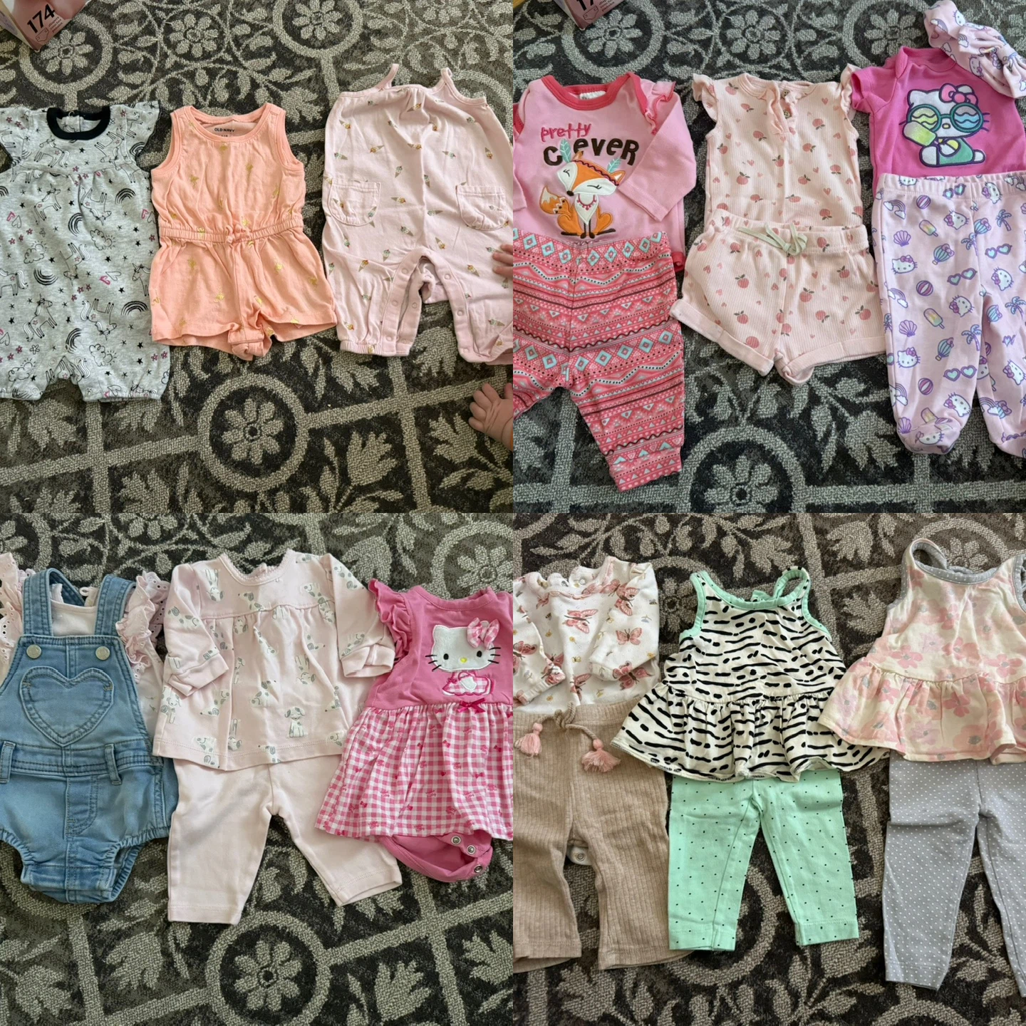 Baby Girl Clothing Lot - Carters, Hello Kitty, Various Sizes