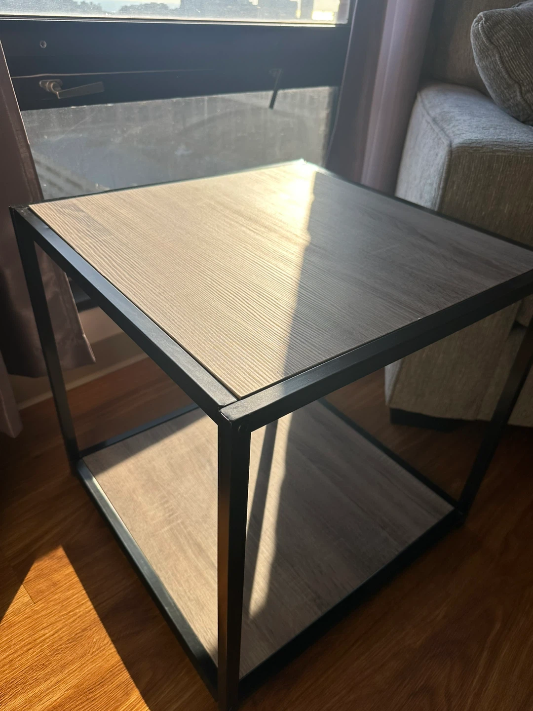 End Table - Black & Grey, Metal Frame