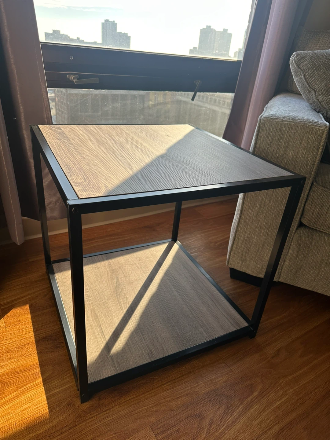 End Table - Black & Grey, Metal Frame - photo 2
