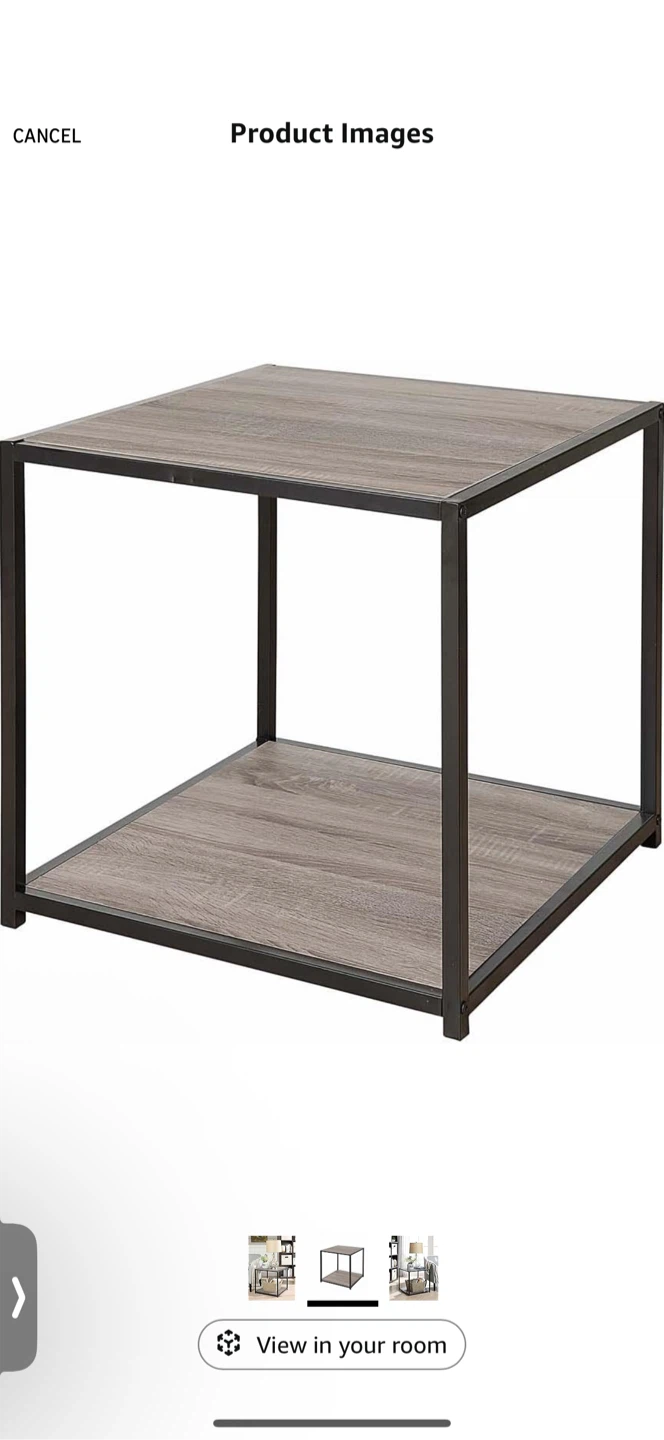 End Table - Black & Grey, Metal Frame - photo 3