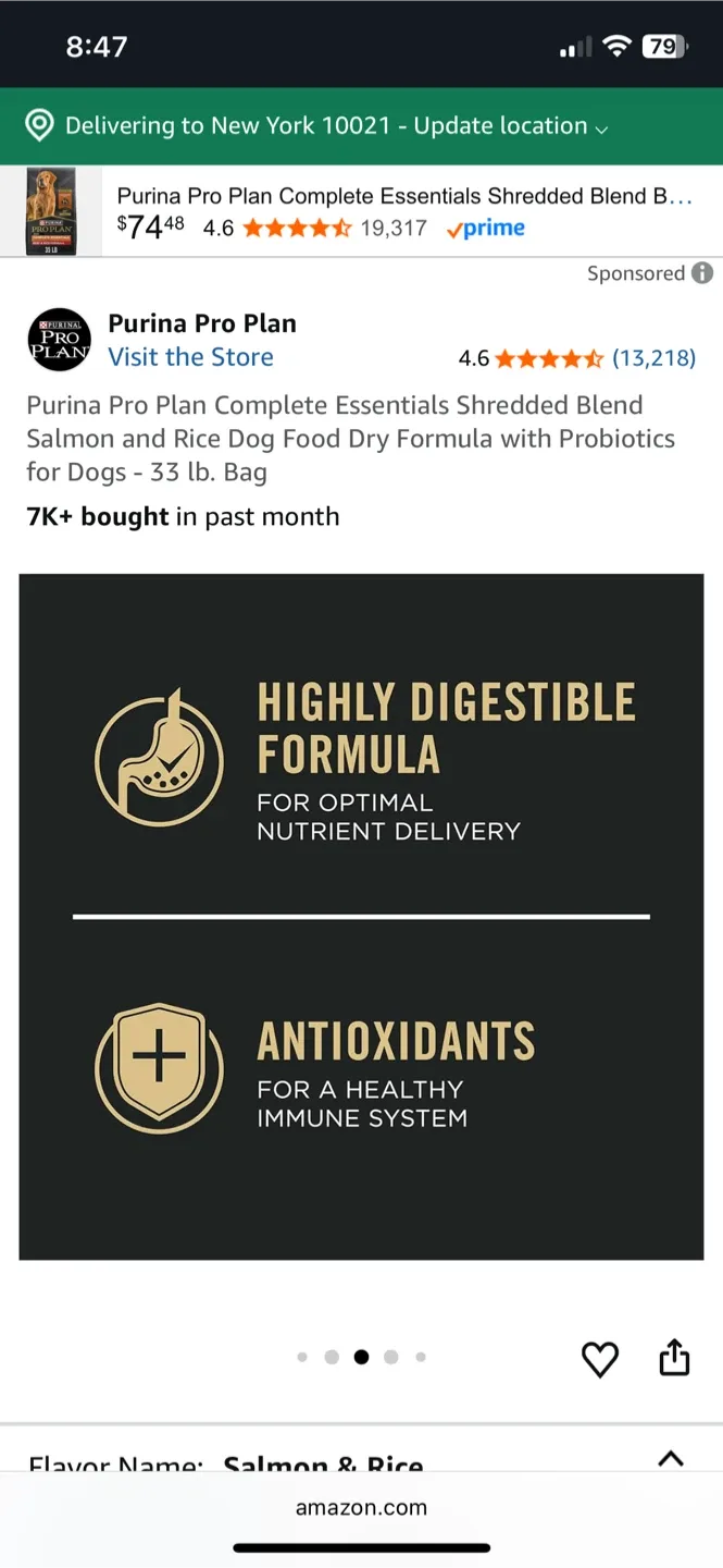 Purina ProPlan 33LBS Salmon & Rice Formula, is new unopened. image indicator(2)