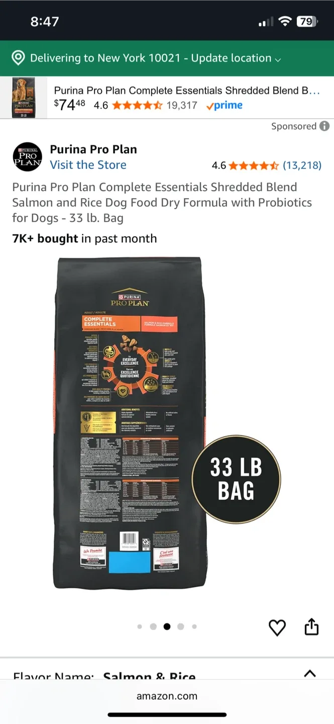 Purina ProPlan 33LBS Salmon & Rice Formula, is new unopened. image indicator(3)