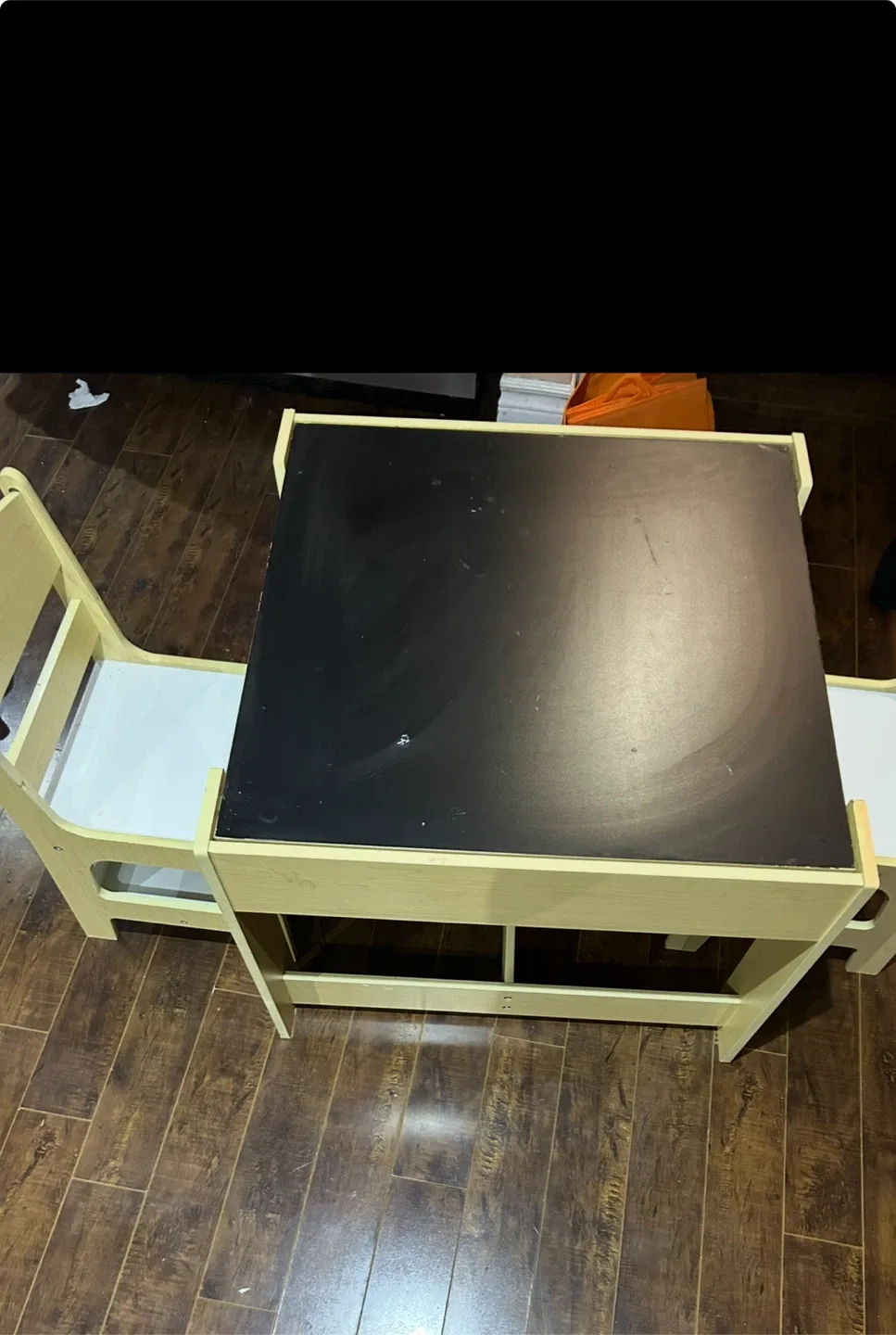 Kids Activity Table with 2 Chair, Chalk board, storage area image indicator(4)