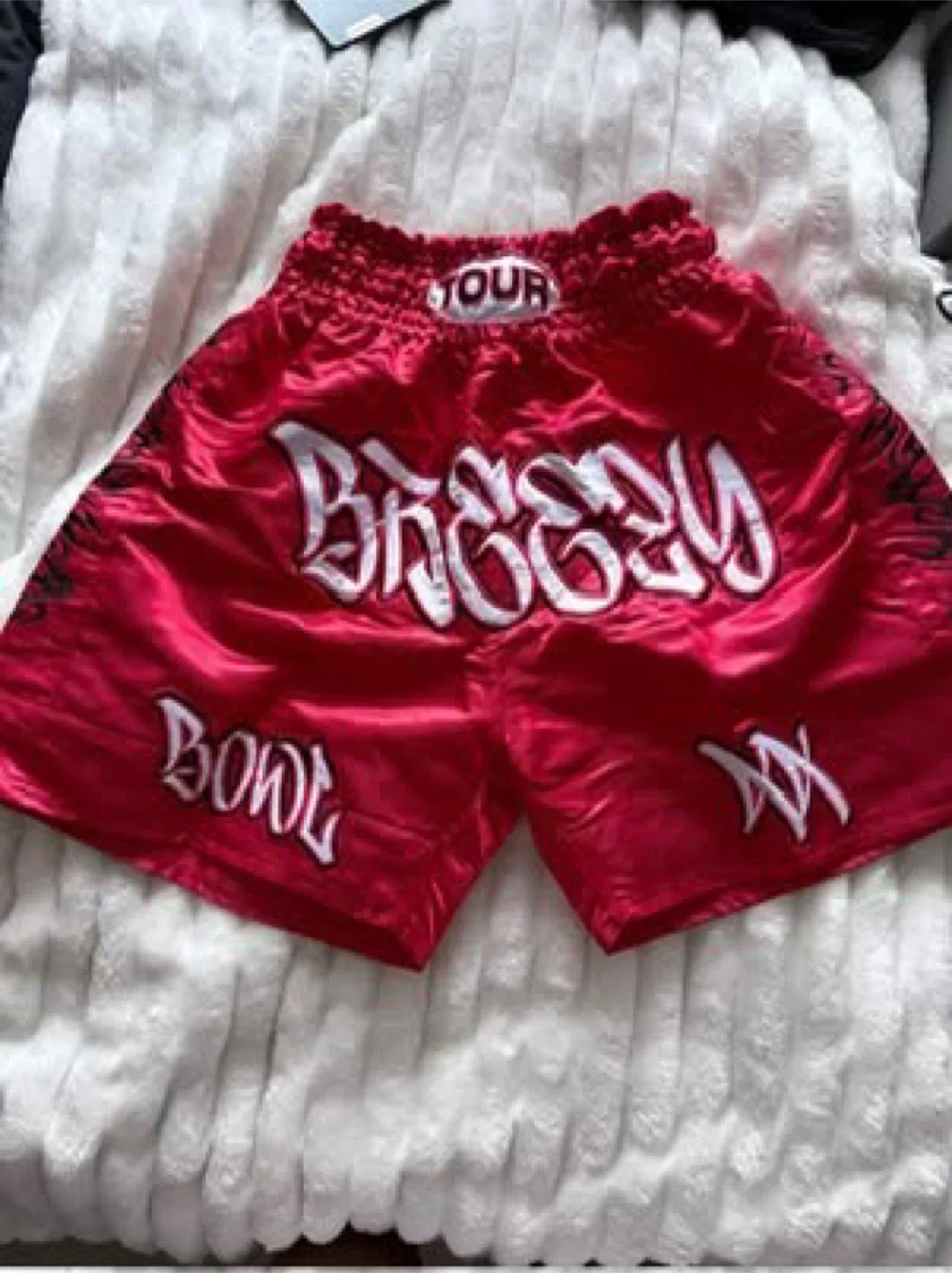 Chris Brown Breezy Bowl Merch Red Shorts Size Small