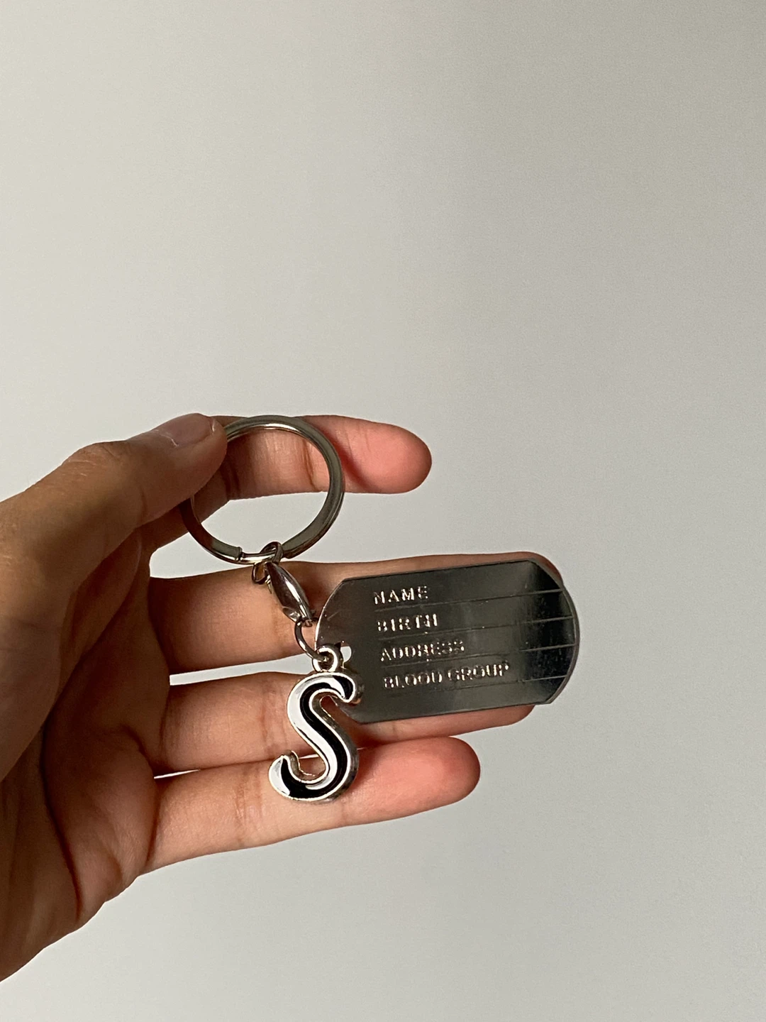 Custom Steel Dog Tag Letter S Pendent