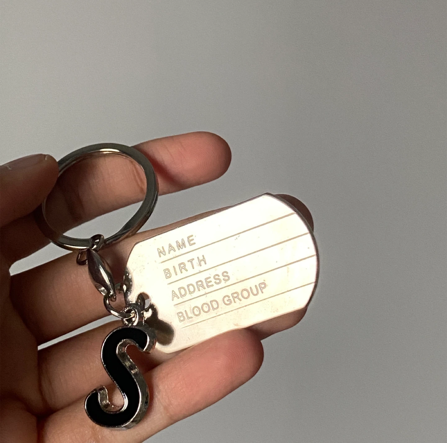 Custom Steel Dog Tag Letter S Pendent - photo 2