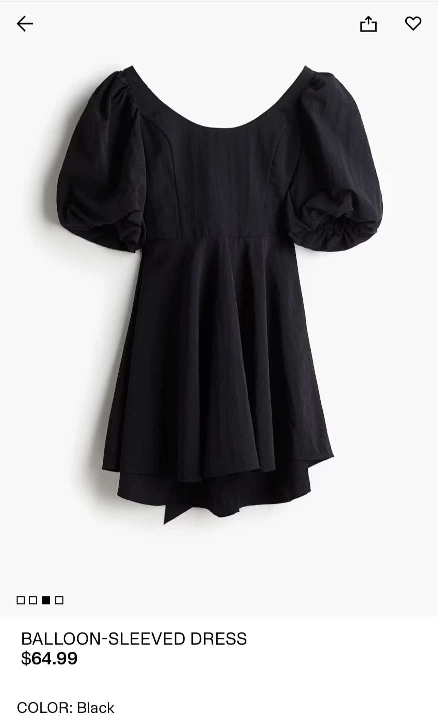 H&M Black Balloon-Sleeved Dress - photo 5