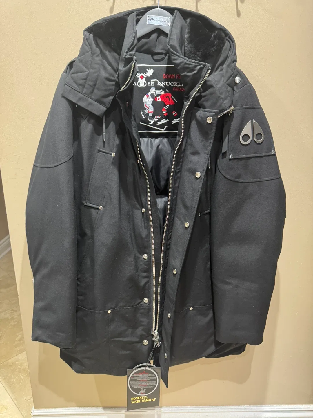 Moose Knuckles Down Filled Black Jacket Size XL image indicator(2)