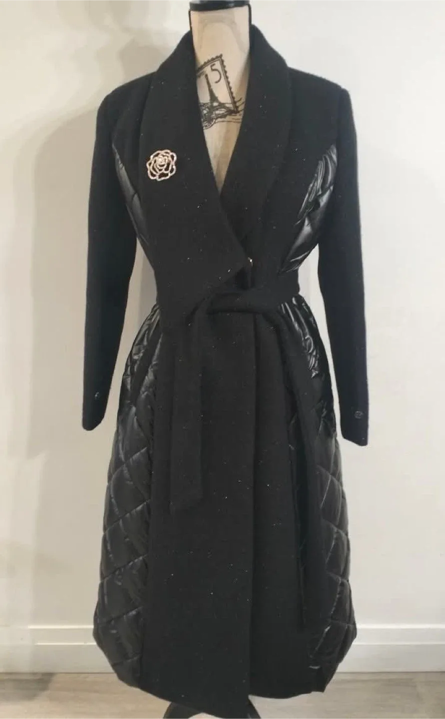 Black Quilted Coat