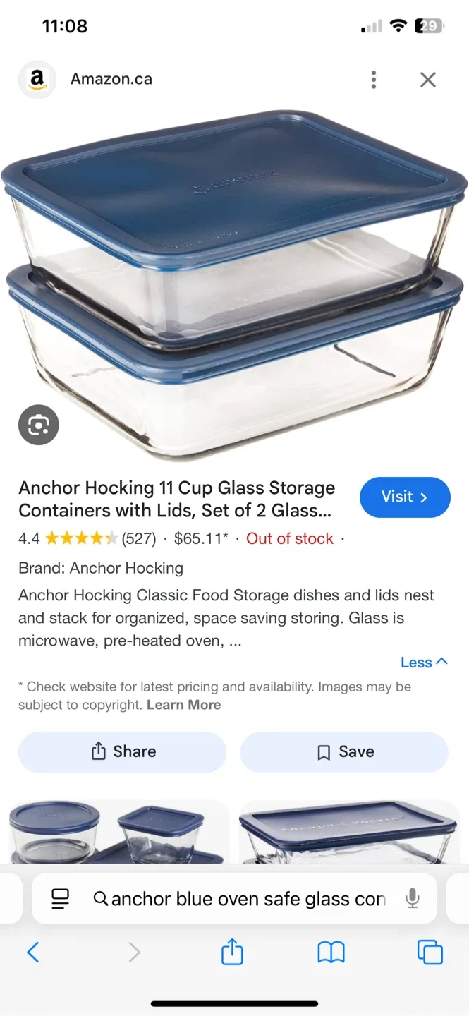 Anchor Glass Container (Oven, Freezer, Fridge & Microwave Safe) image indicator(2)