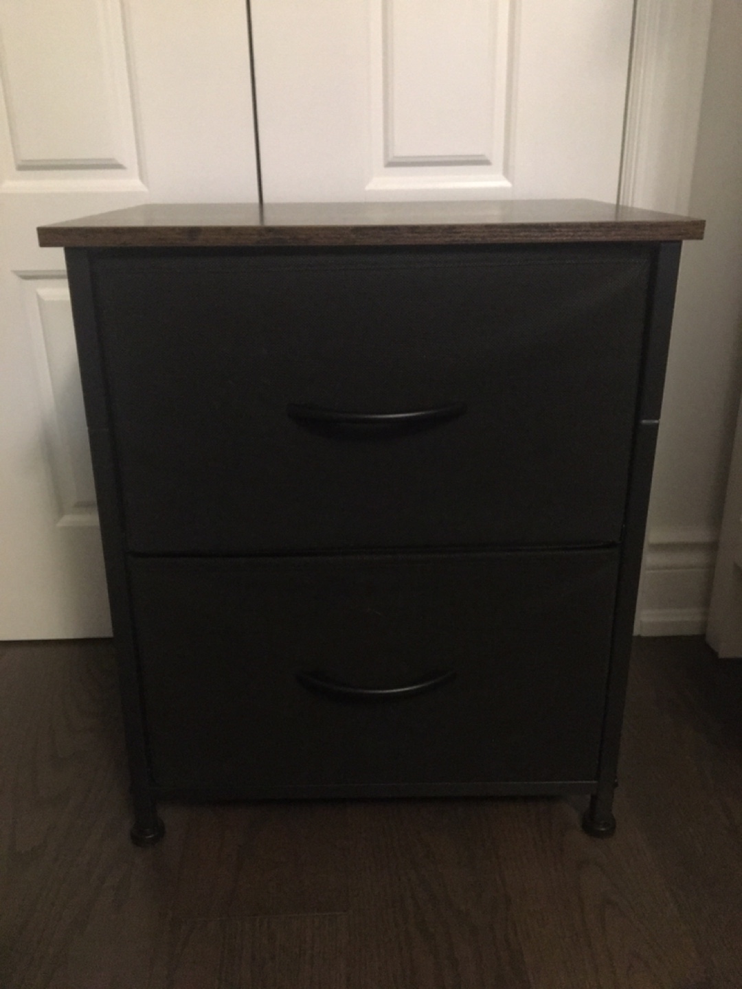 Small space nightstand 20in tall with fabric drawers