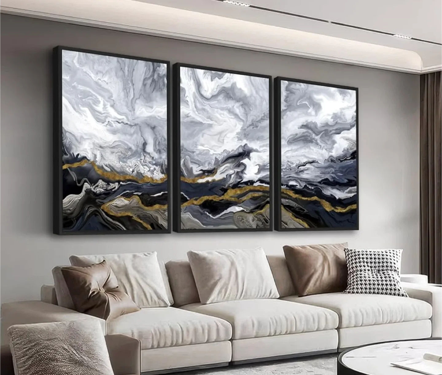 Large Framed Cloudy Mountain Wall Decor, 40x60c