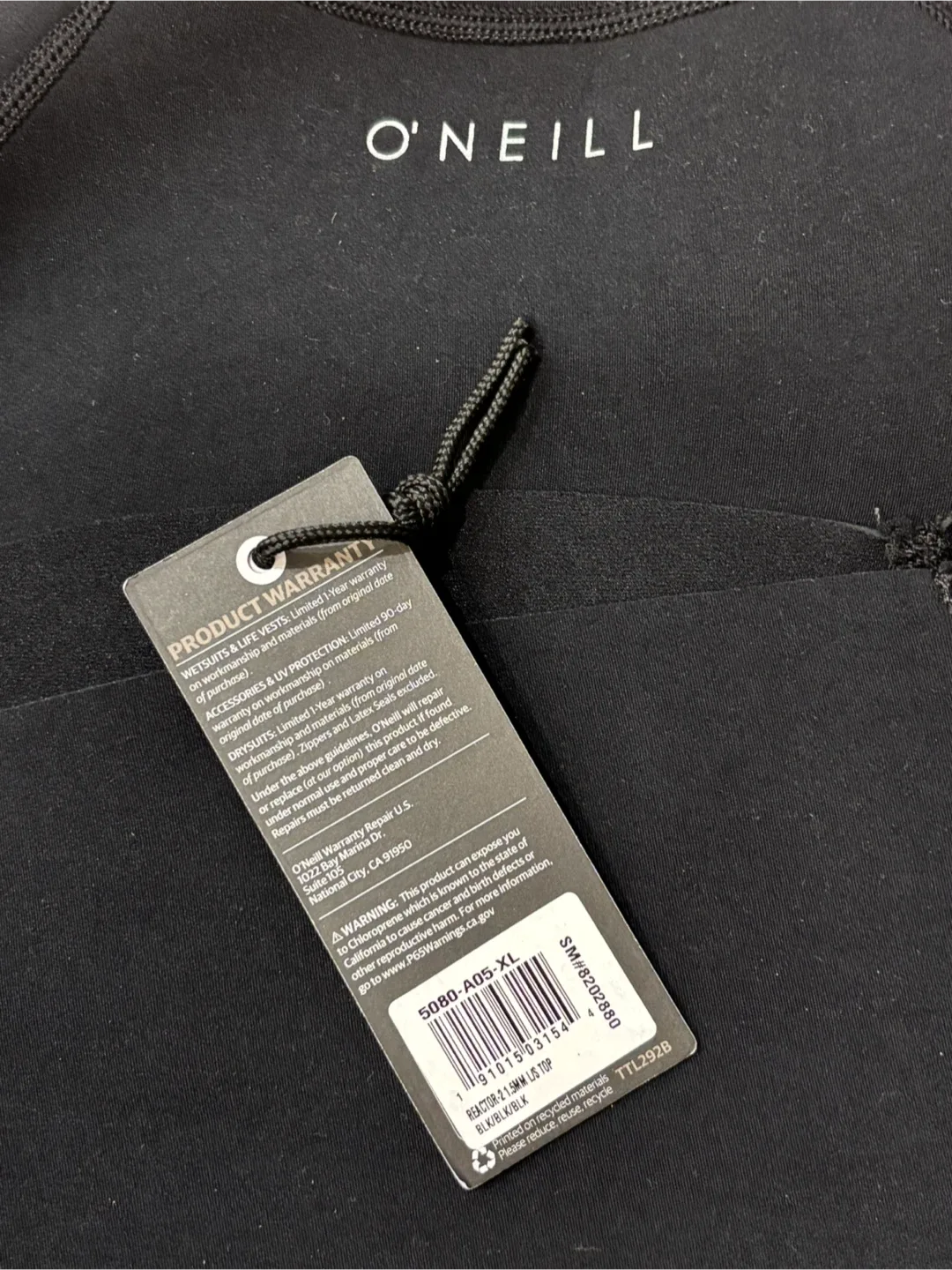 O'NEILL Men's Reactor-2 1.5mm Long Sleeve Top, Black, XL *NEW* image indicator(8)