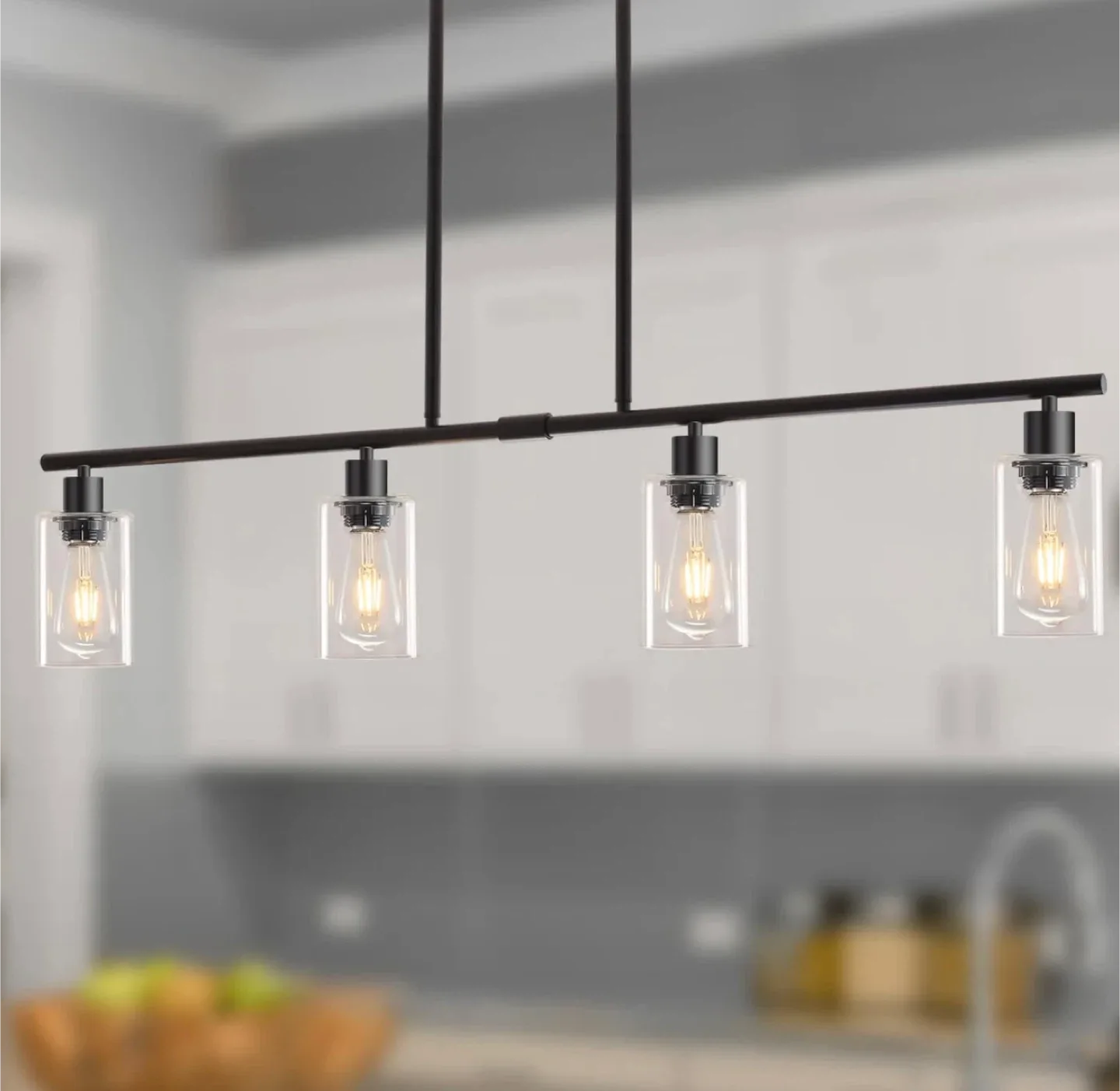 4 Lights Linear Chandeliers Pendant Fixture