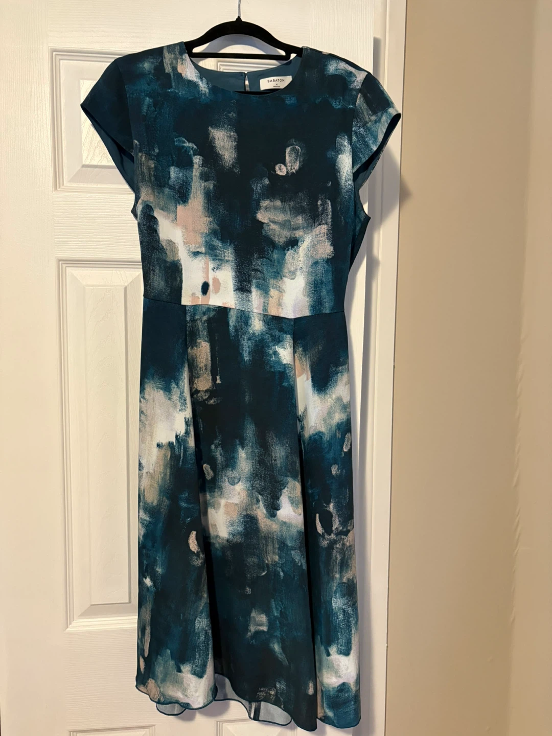 Babaton Dress Size 4 - Teal Abstract Pattern
