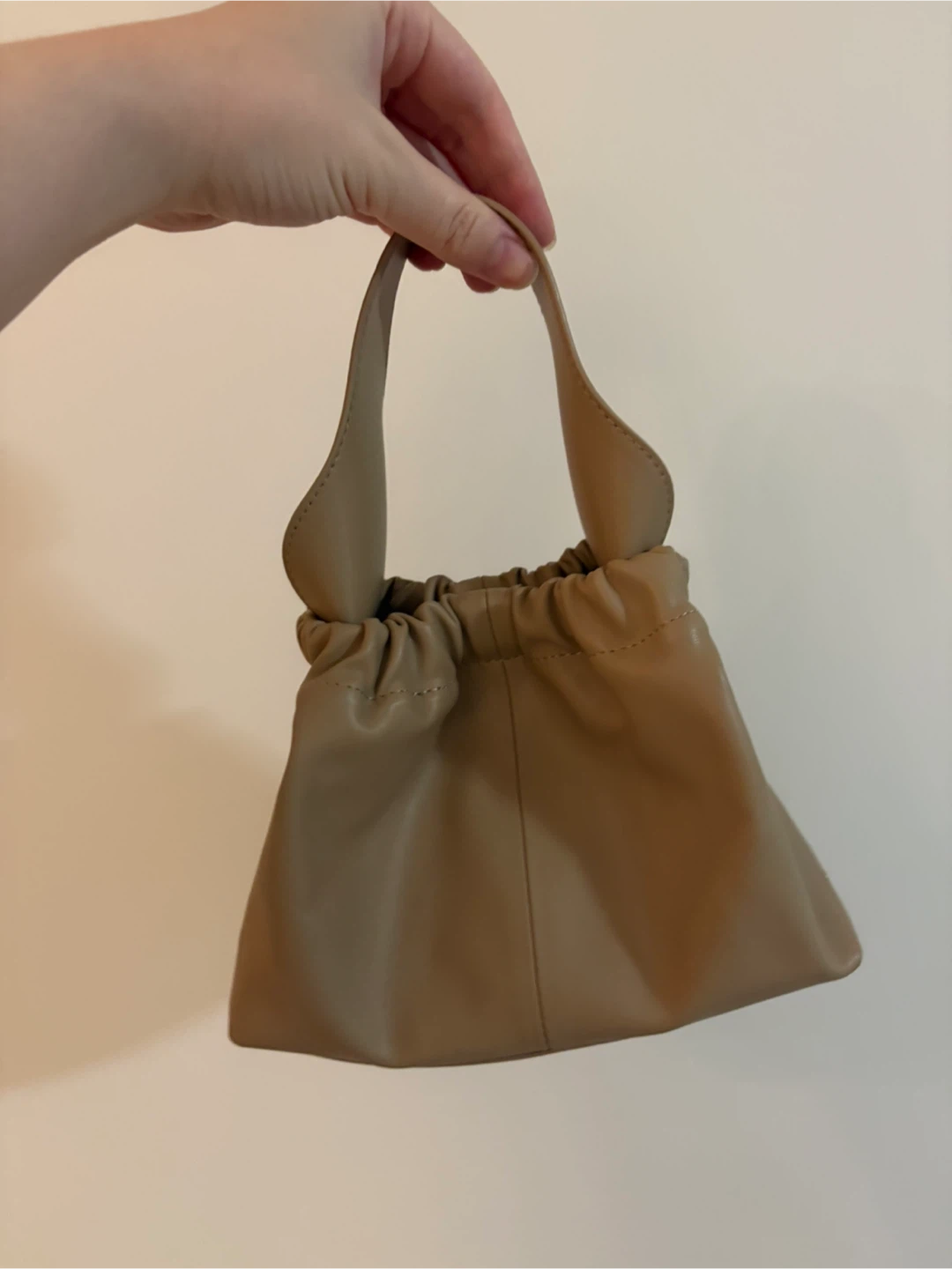 Charles & Keith Ally Ruched Slouchy-Handle Bag - Beige - photo 3