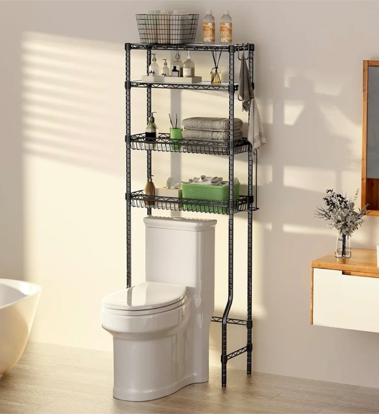 4 Tier Over The Toilet Storage