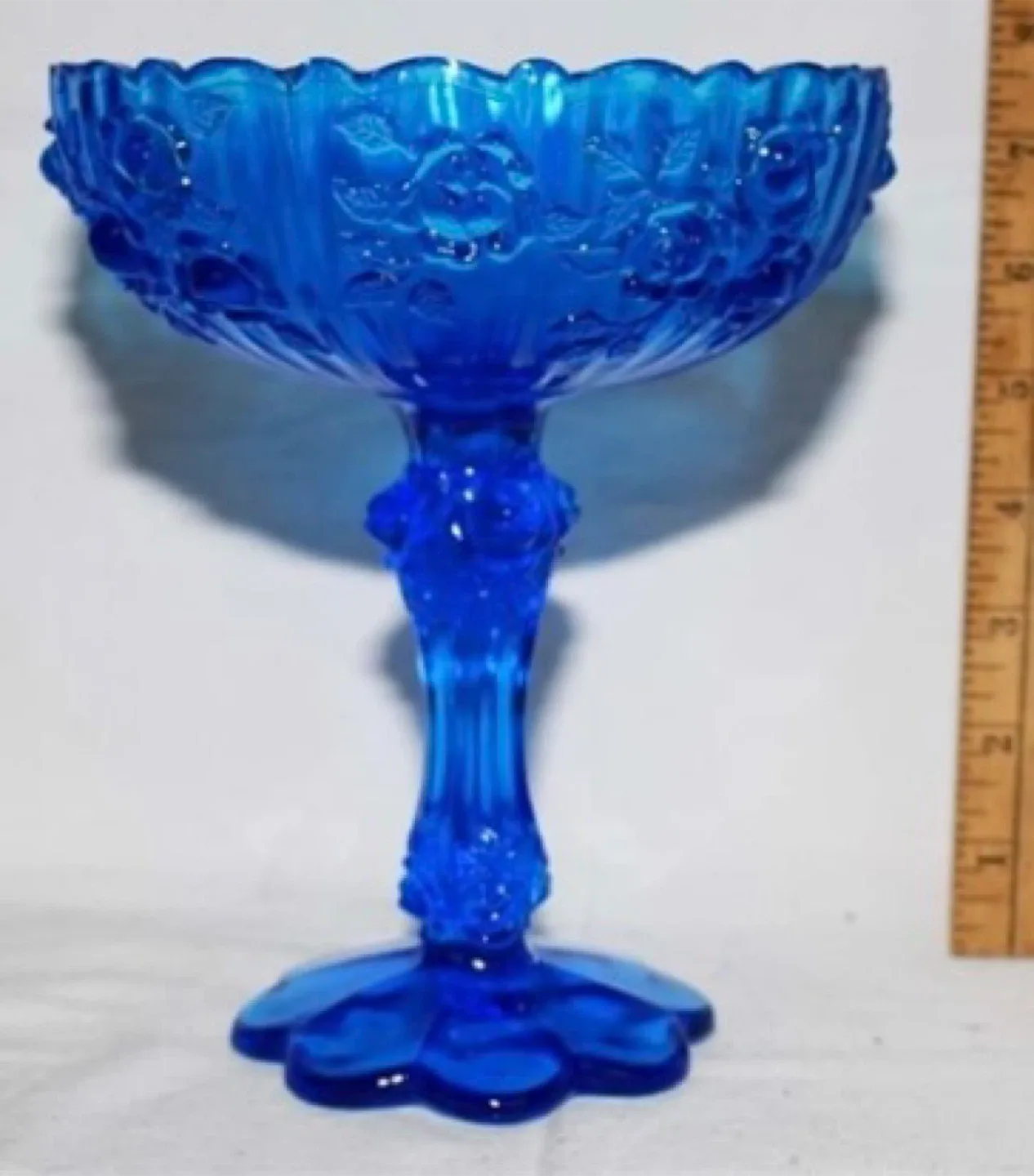 Fenton Blue Rose Bowl Candy Dish image indicator(3)