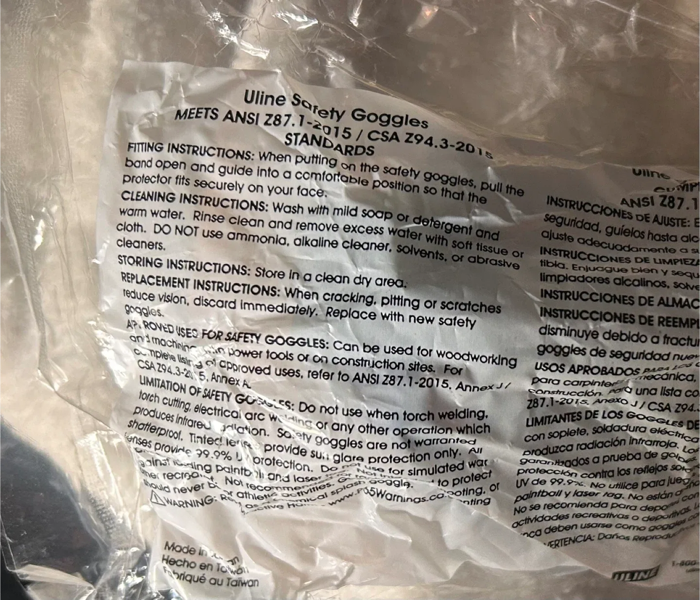 🥕Uline Safety Goggles - New in Package image indicator(2)