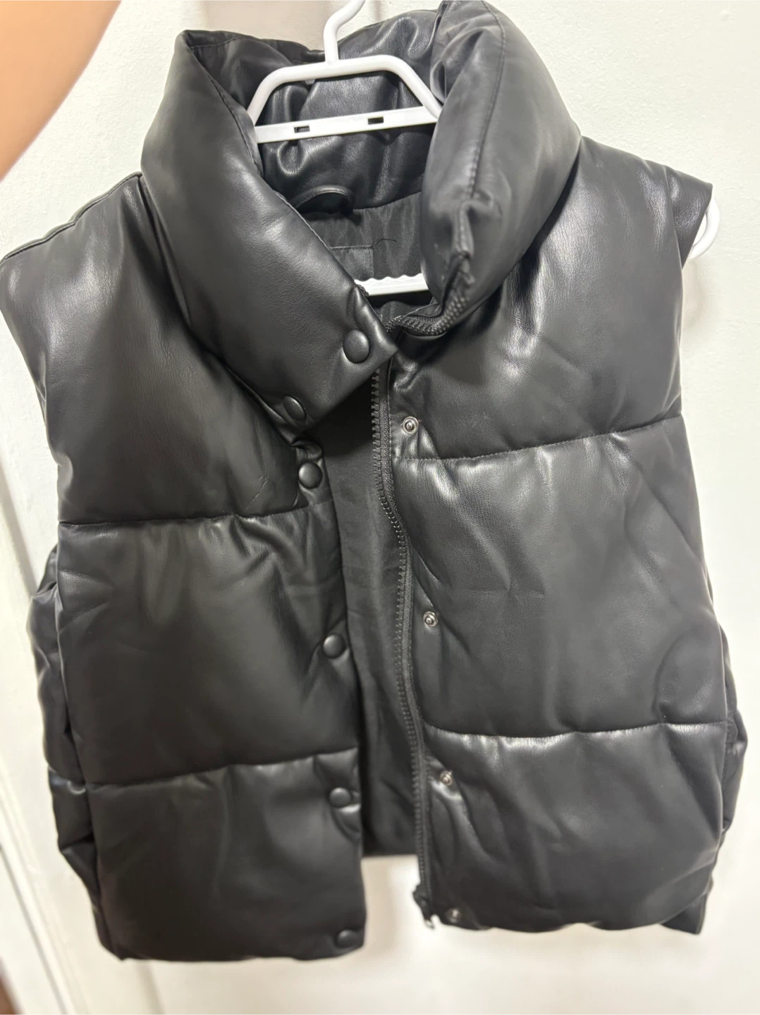 Zara Padded Faux Leather Vest - Size S