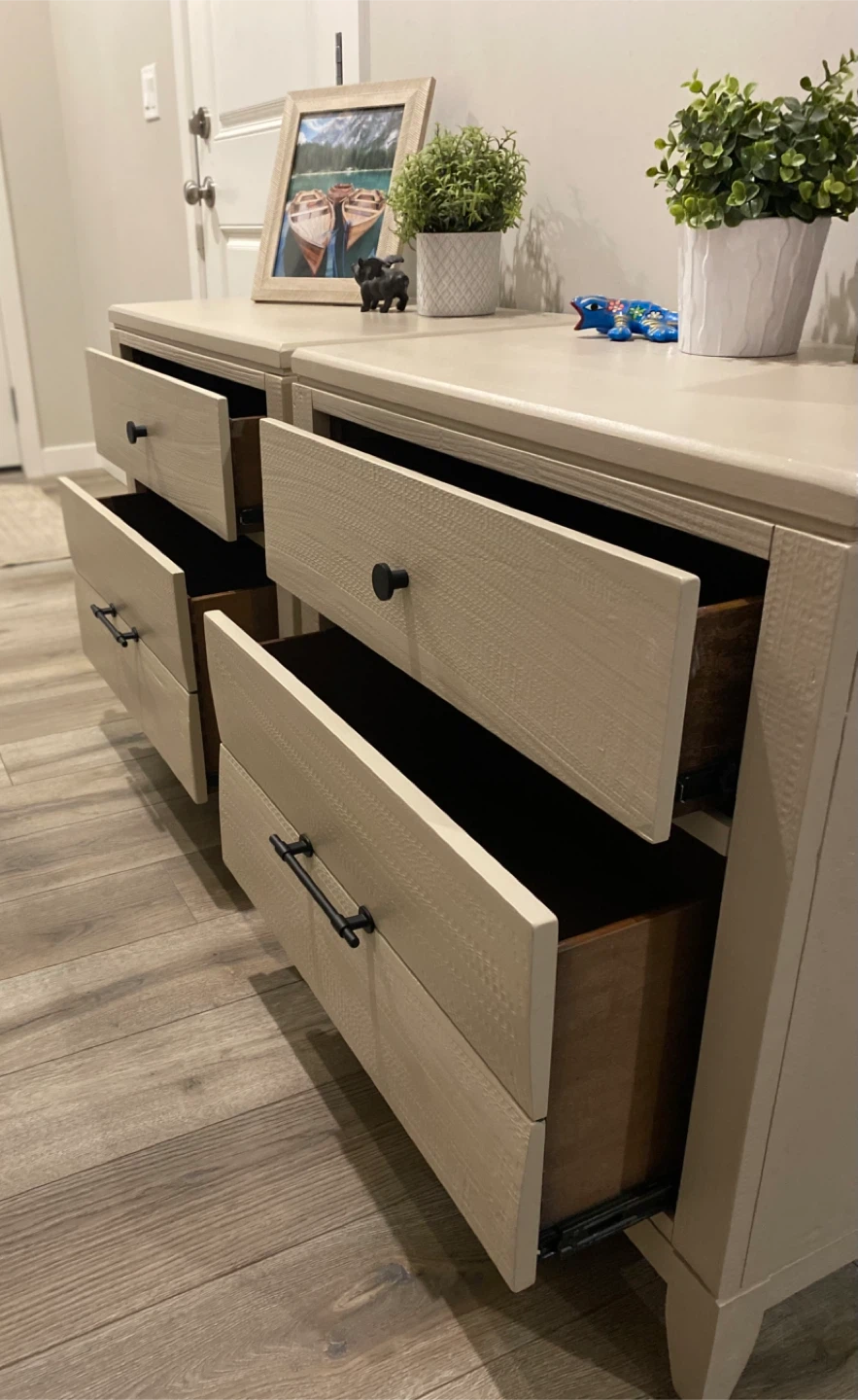 Hardwood King Nightstands Taupe & Black - photo 2