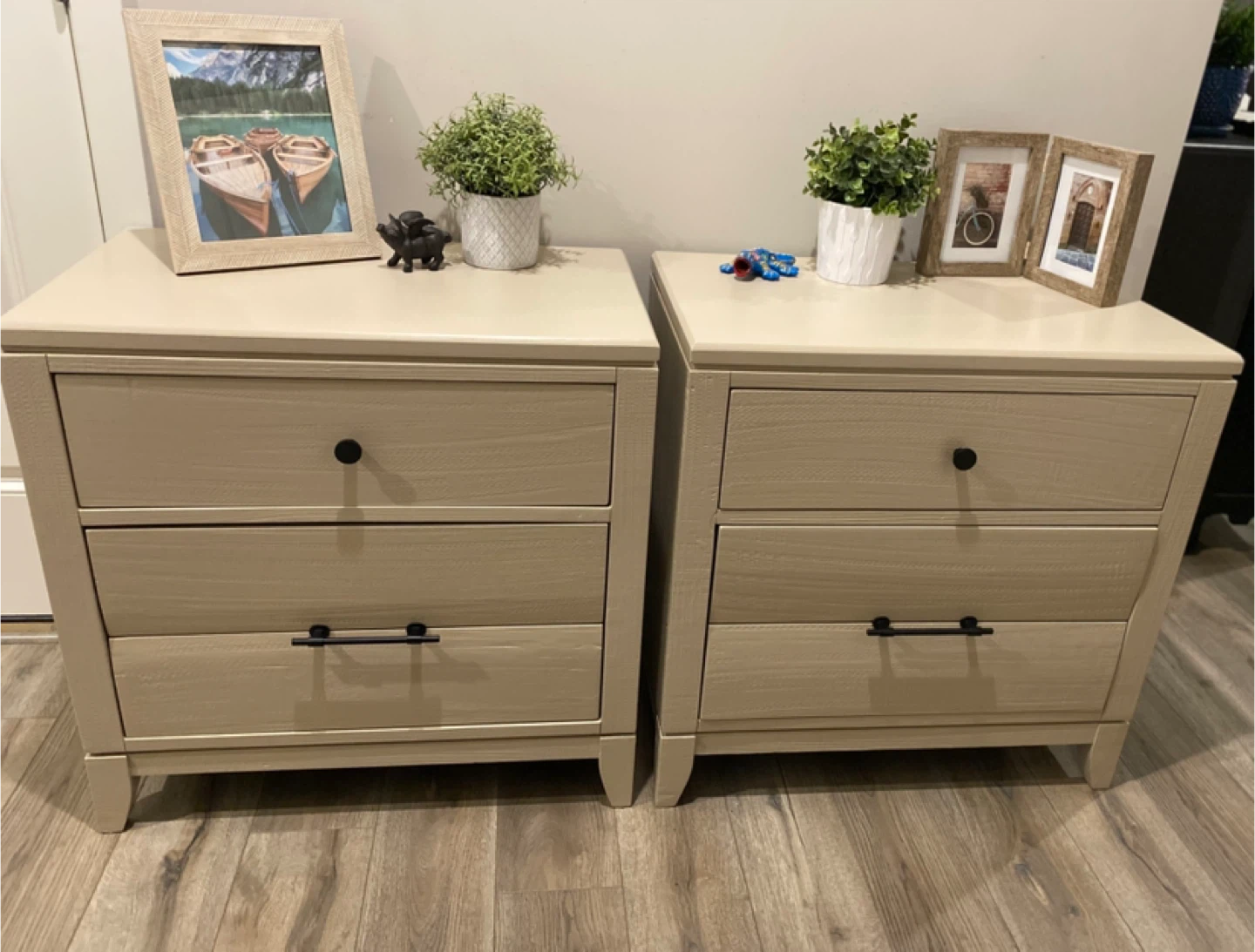 Hardwood King Nightstands Taupe & Black - photo 5