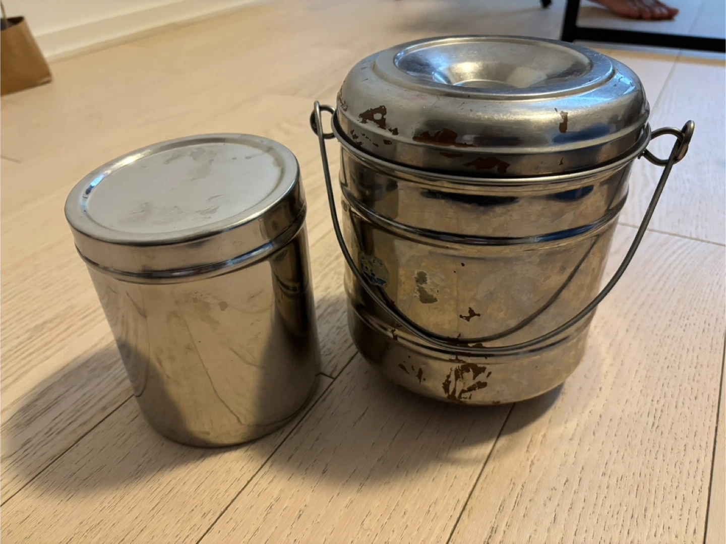 Steel containers for storage - set of 3 - photo 2