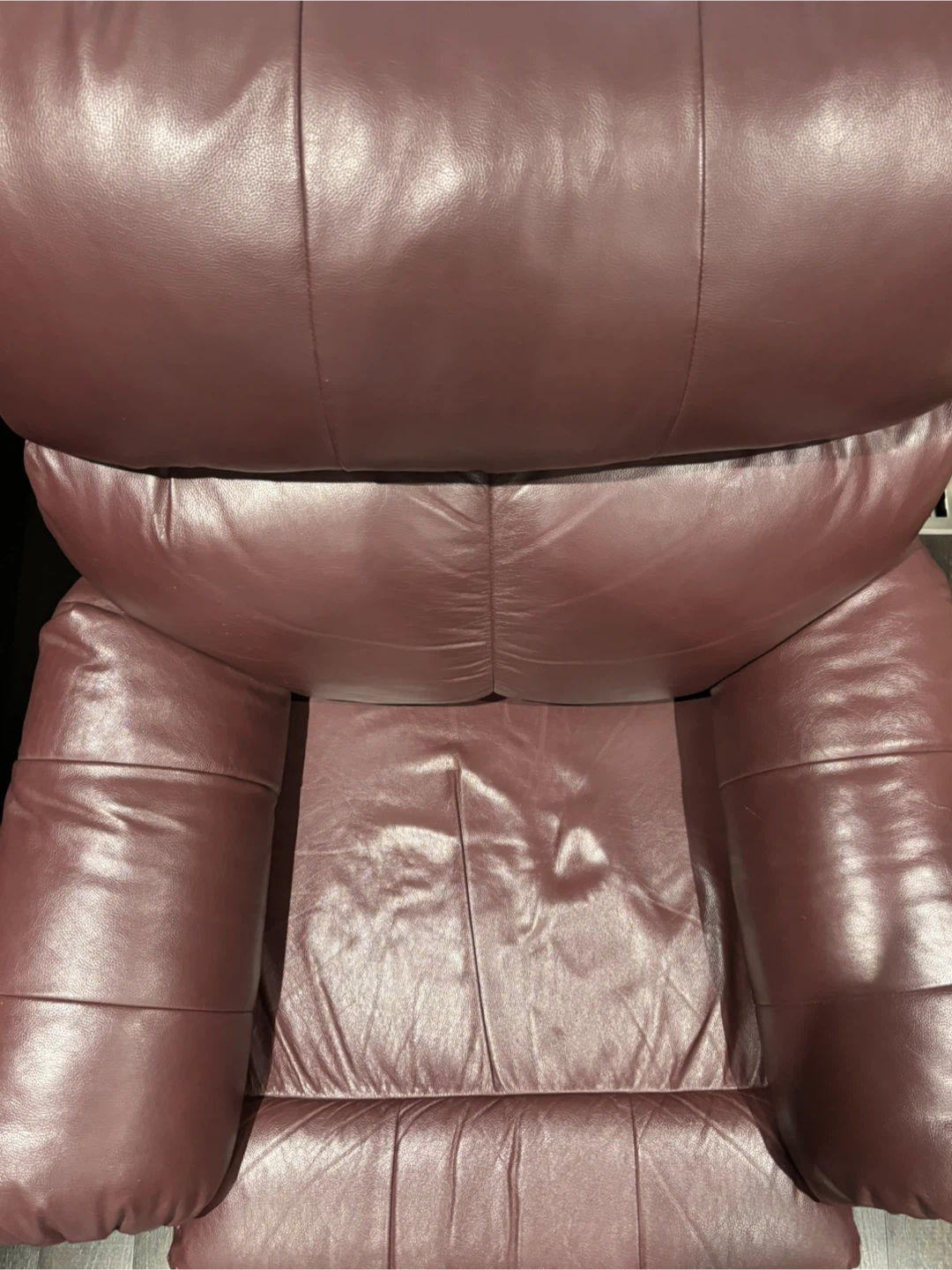 Burgundy Leather Recliner Chair - photo 2