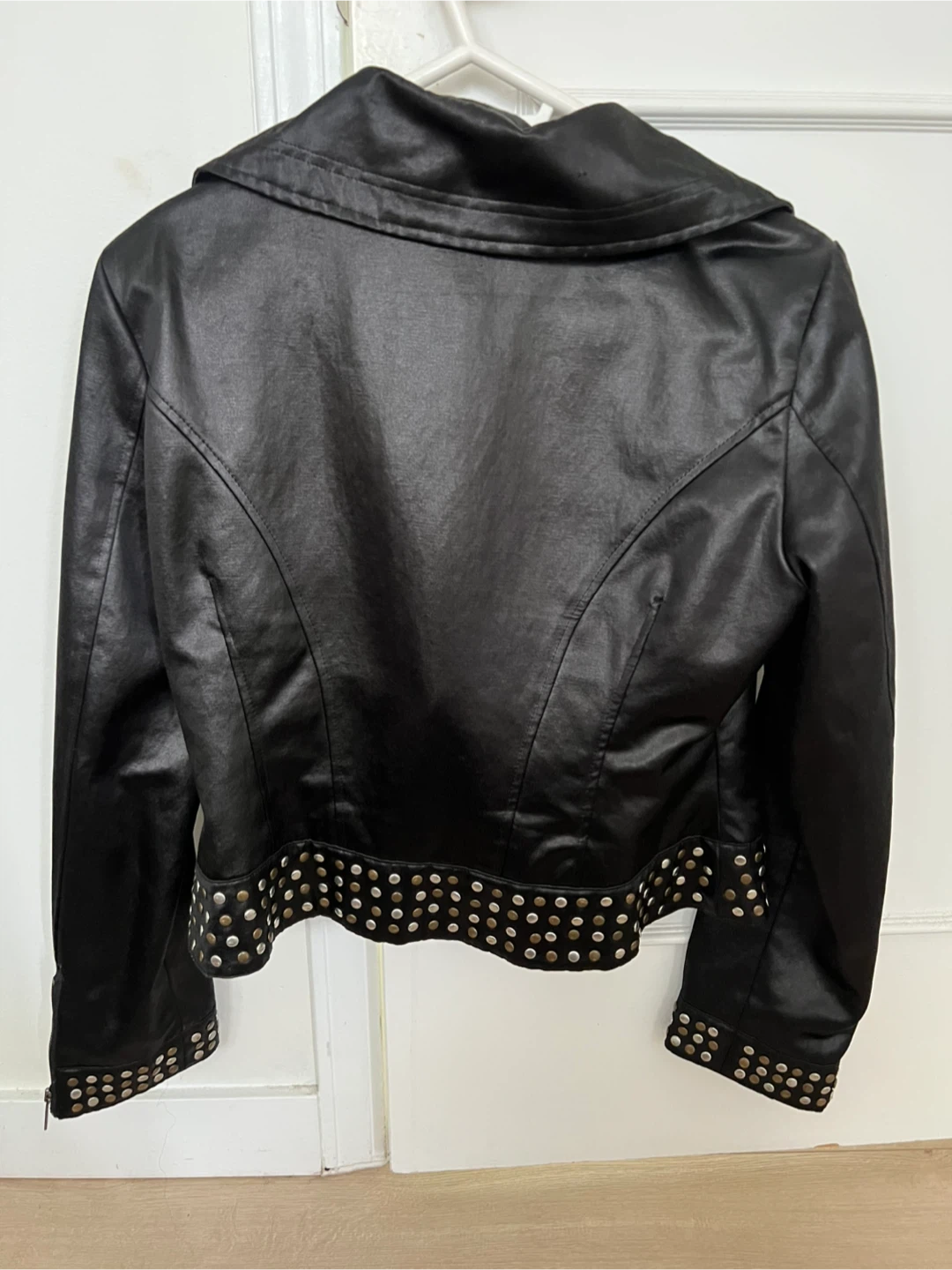 Bebe Black Faux Leather Jacket - Size L - photo 3