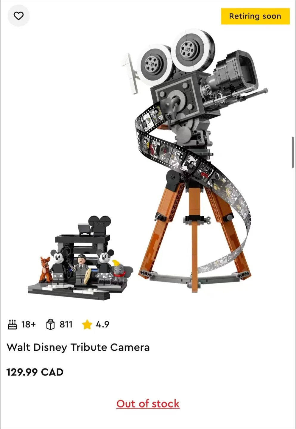 LEGO Walt Disney Tribute Camera - Assembled. Retiring soon set! thumbnail