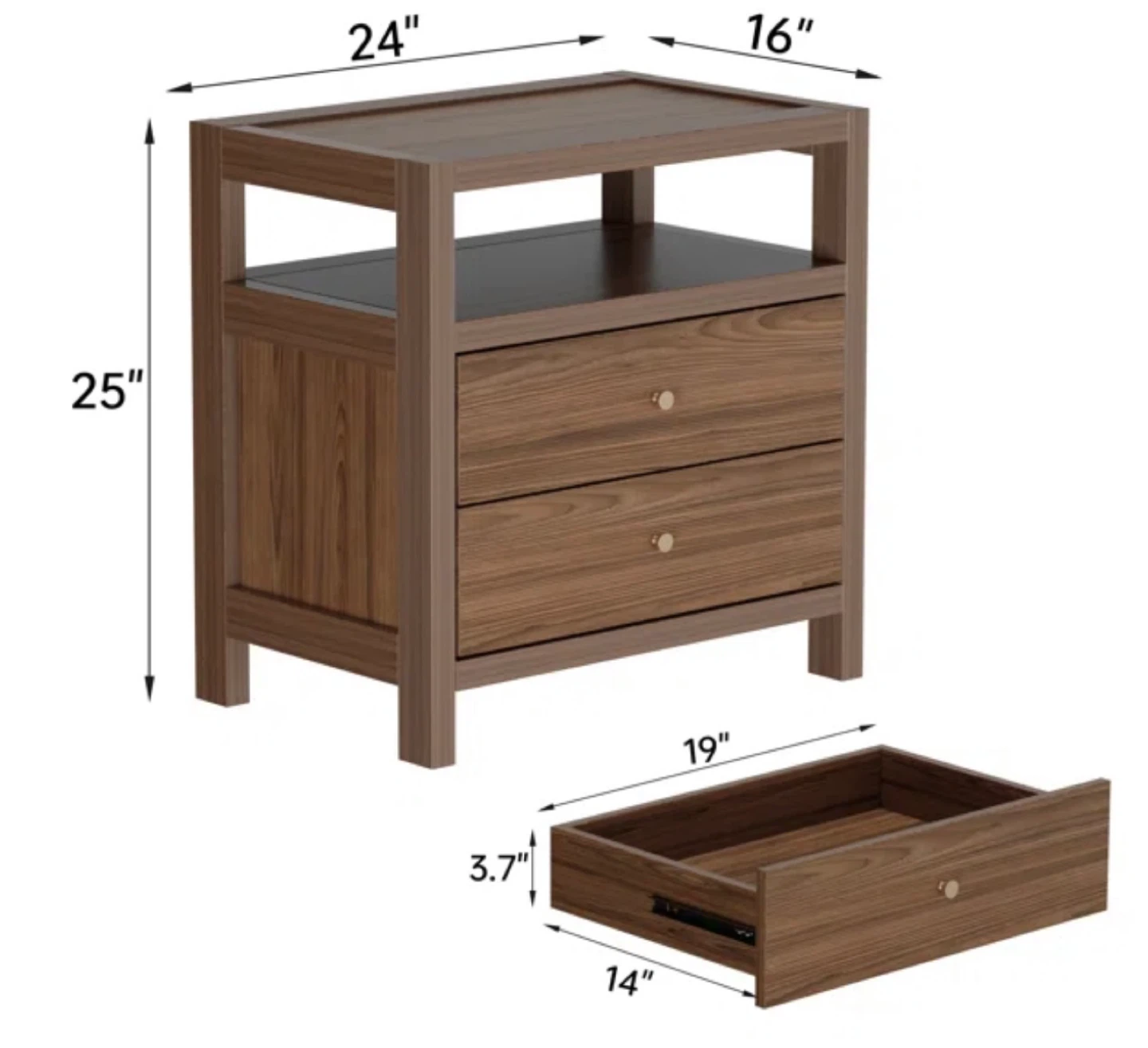 Brand New in Box Yannakeas 2 Drawers 24" W Dresser, 1pc - photo 4