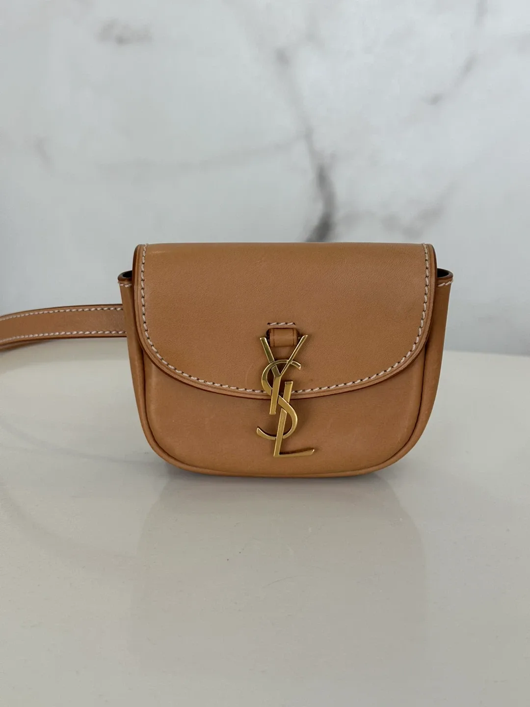 Saint Laurent YSL Tan Leather Belt Bag