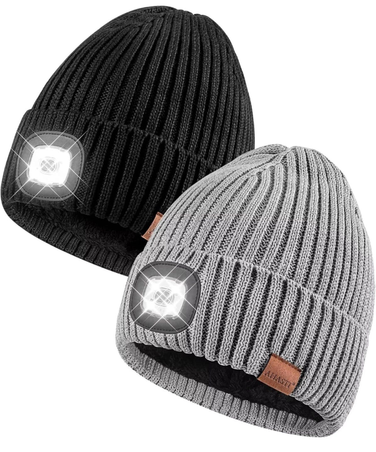 LED Beanie Hat - Gray, black