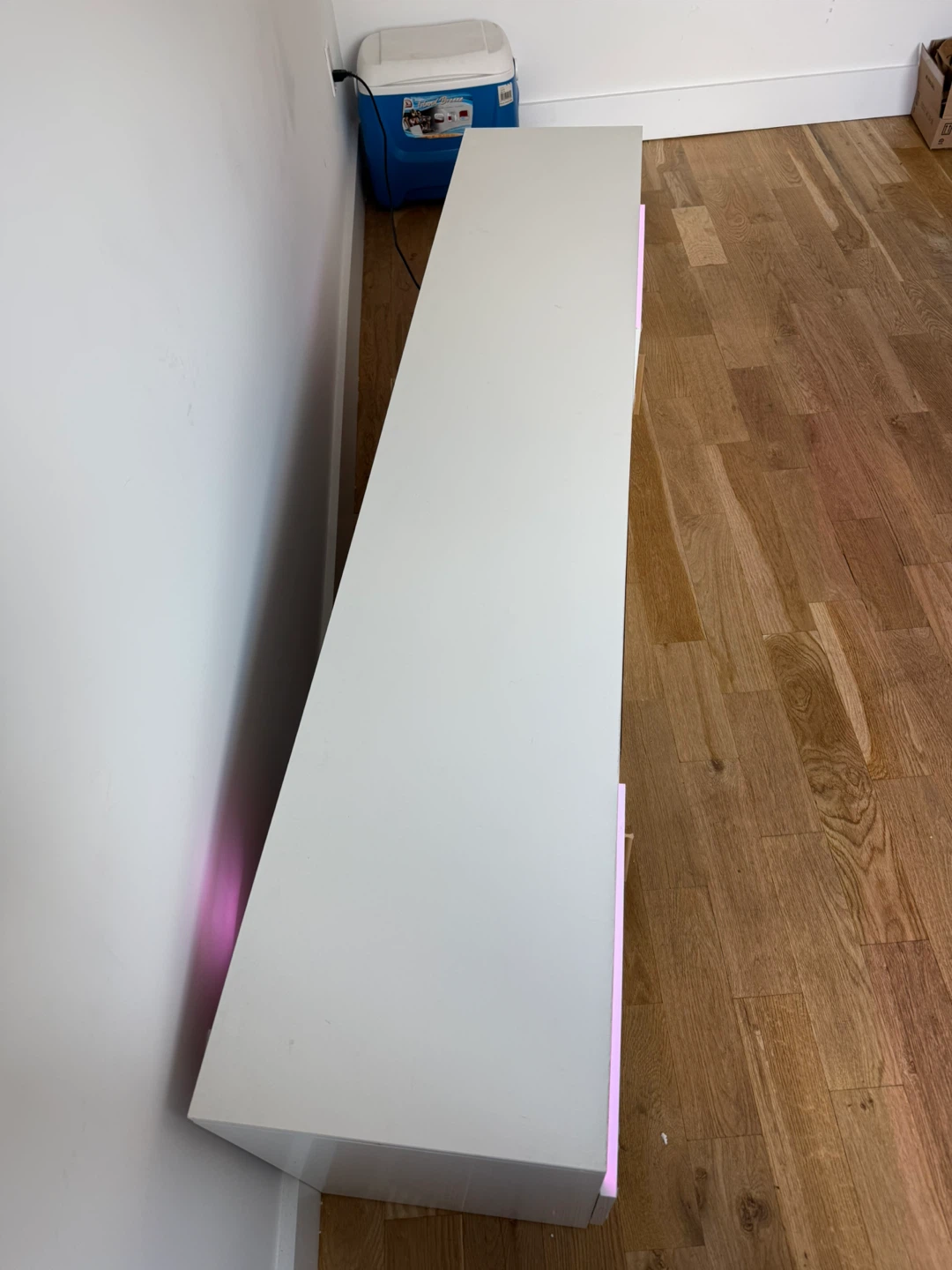 White TV stand with electric fireplace - photo 4
