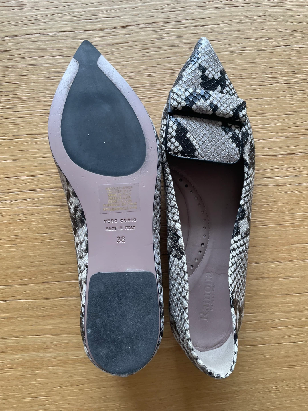 Snakeskin Flats - Size 38 - photo 3