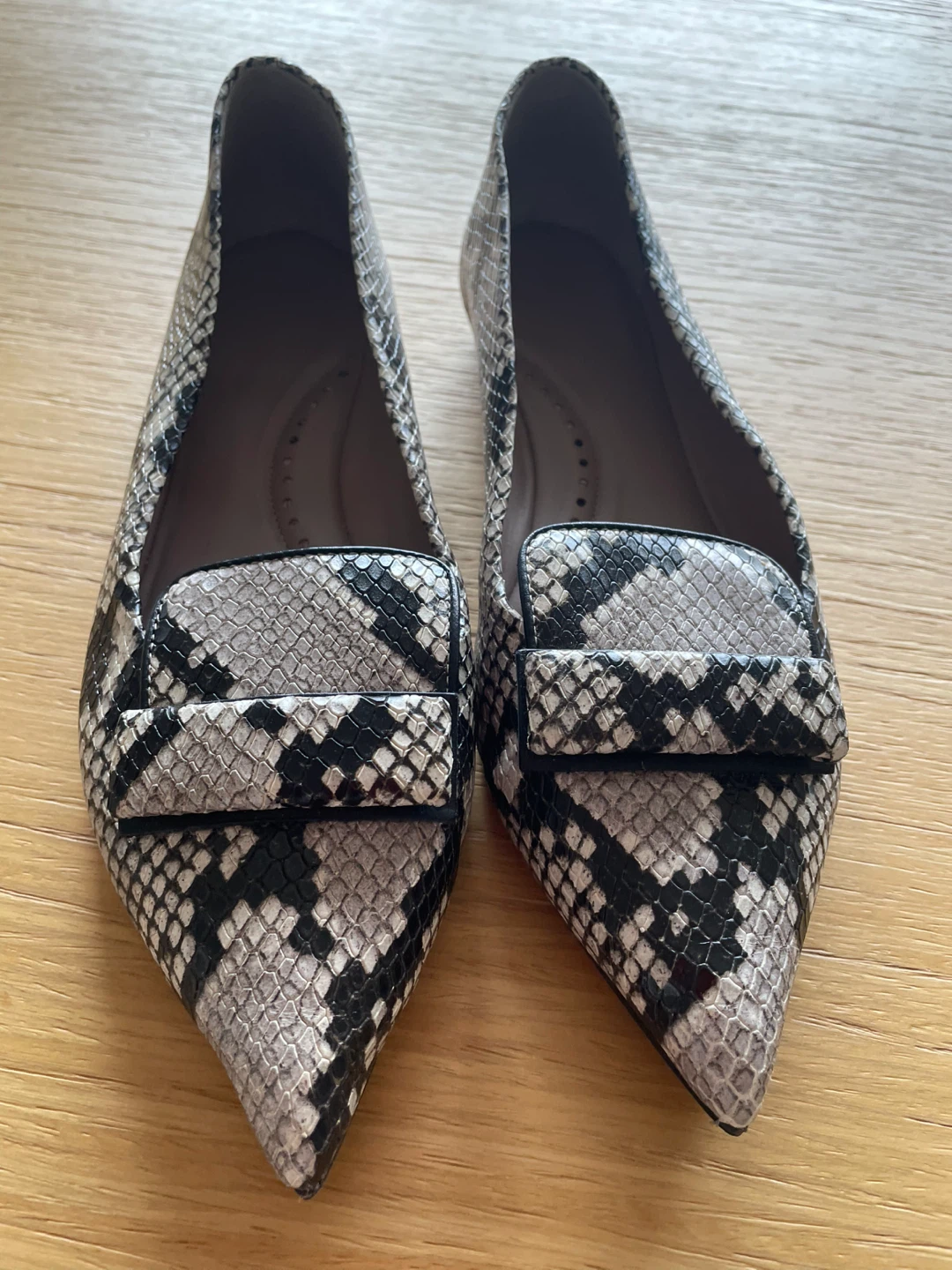 Snakeskin Flats - Size 38