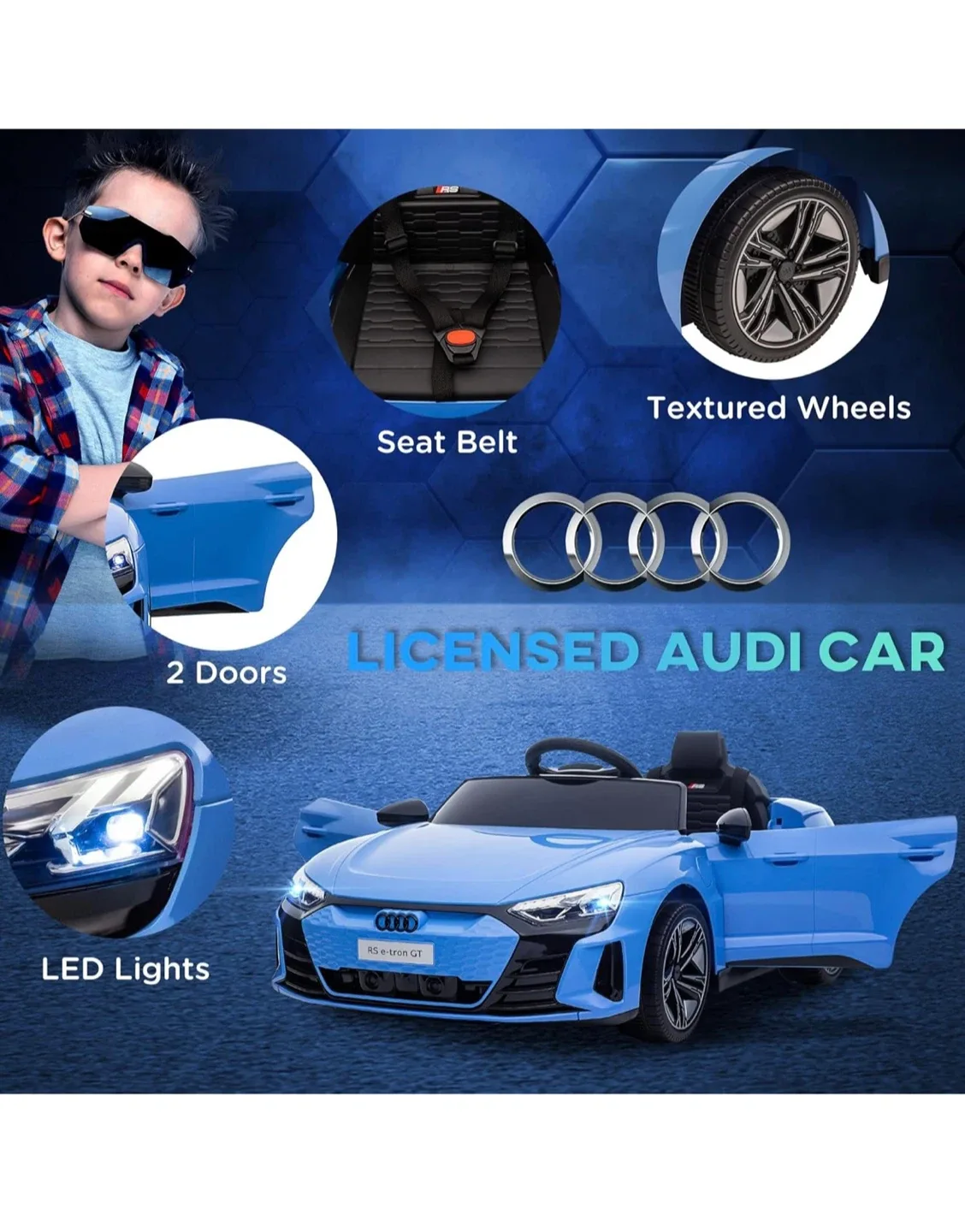 Audi RS e-tron GT Kids Ride-On Car - Blue image indicator(3)