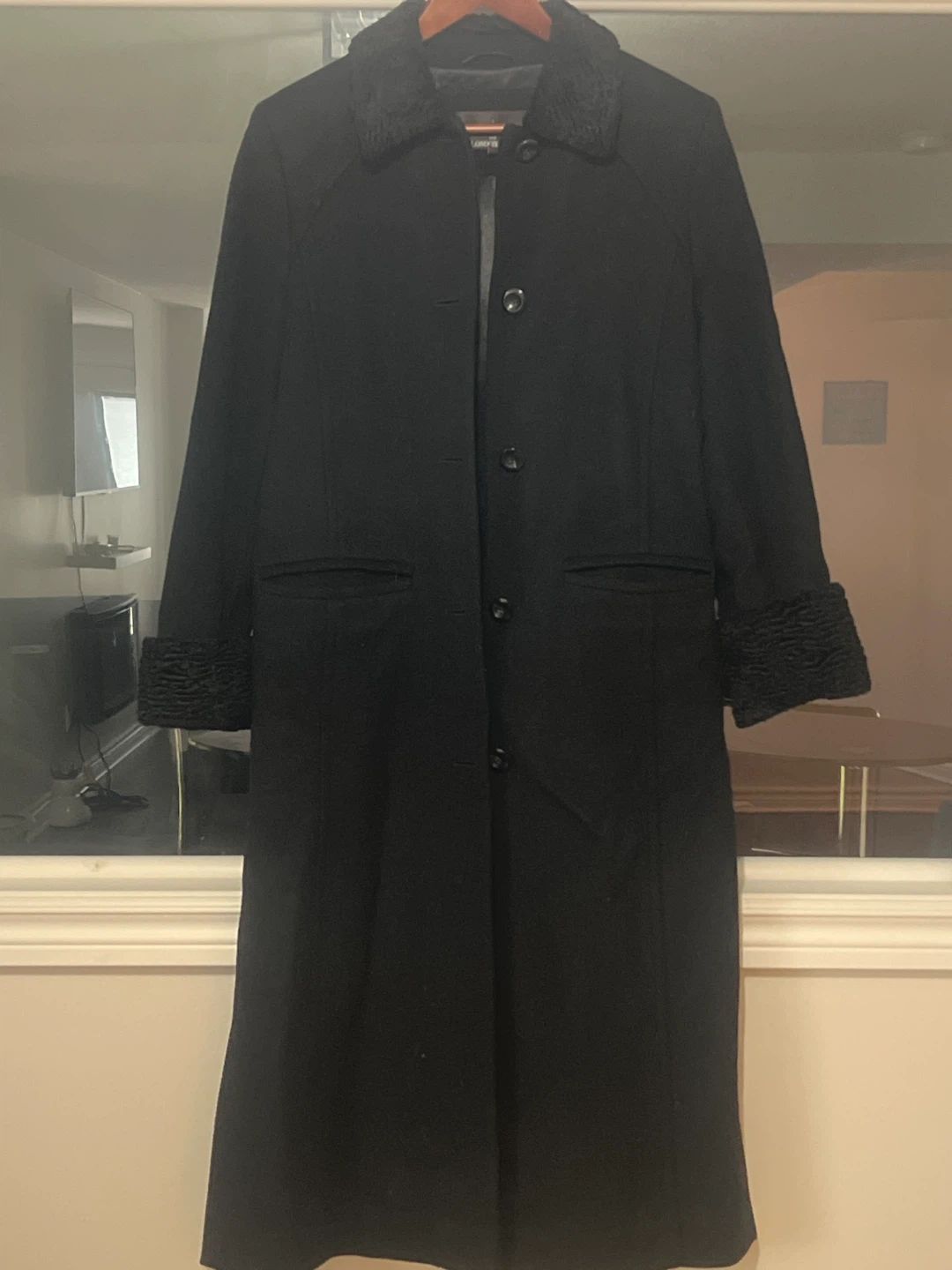 London Fog Black Wool Coat - Size 10