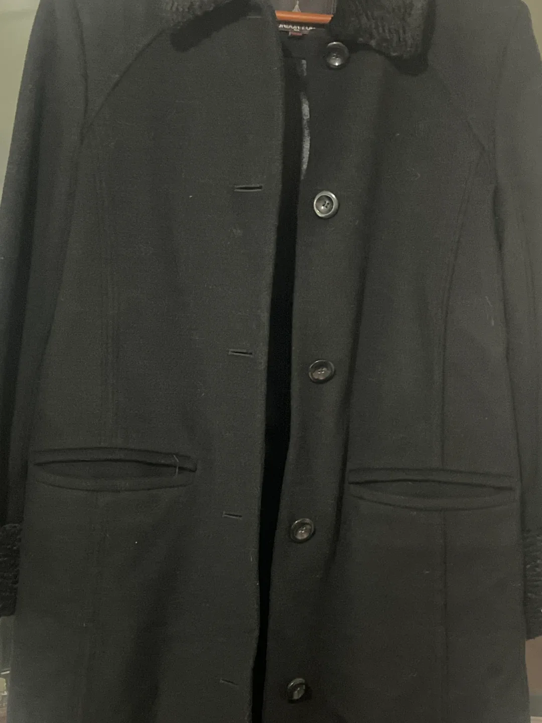London Fog Black Wool Coat - Size 10 image indicator(7)