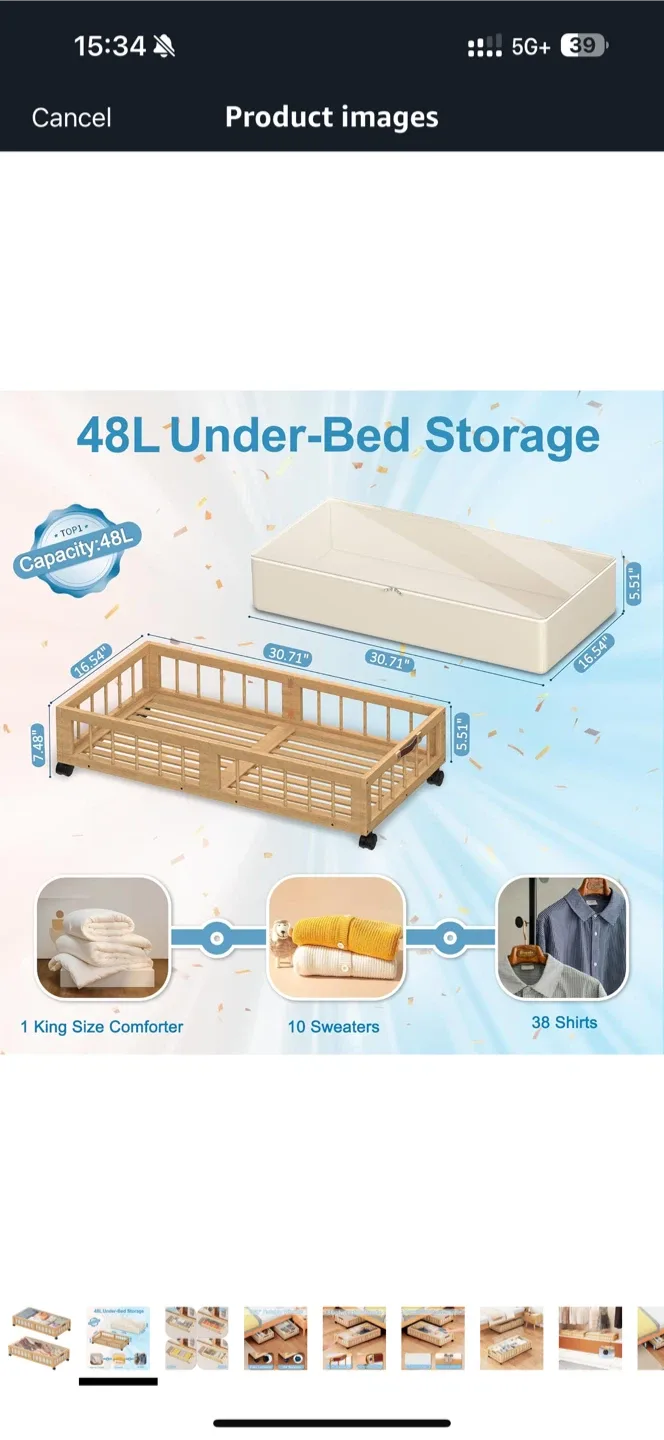 1 Under Bed Storage Container with Wheels image indicator(3)