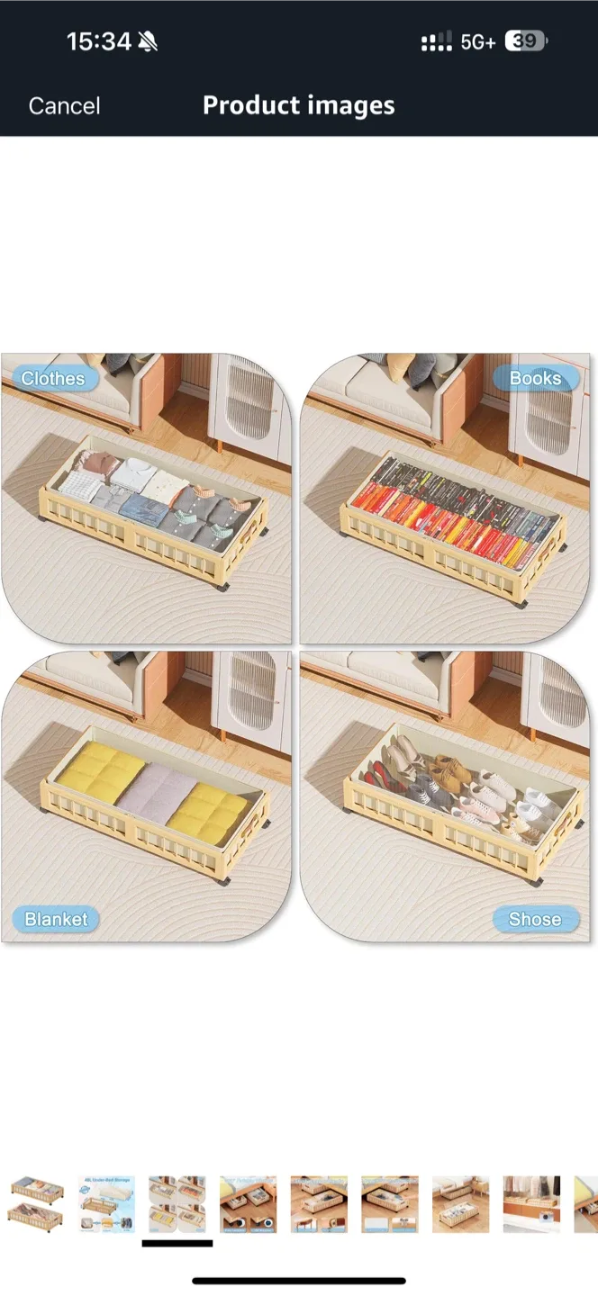 1 Under Bed Storage Container with Wheels image indicator(4)