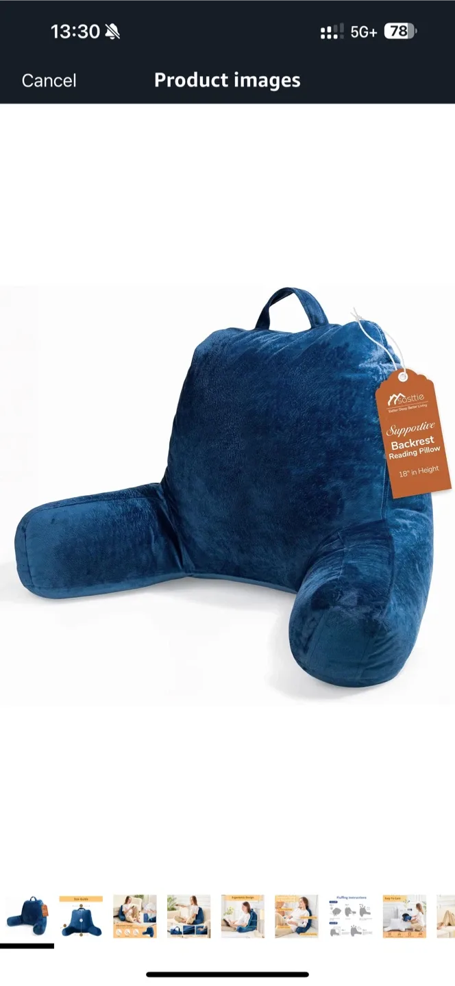 Sasttie Reading Pillow - Navy Standard Size image indicator(4)
