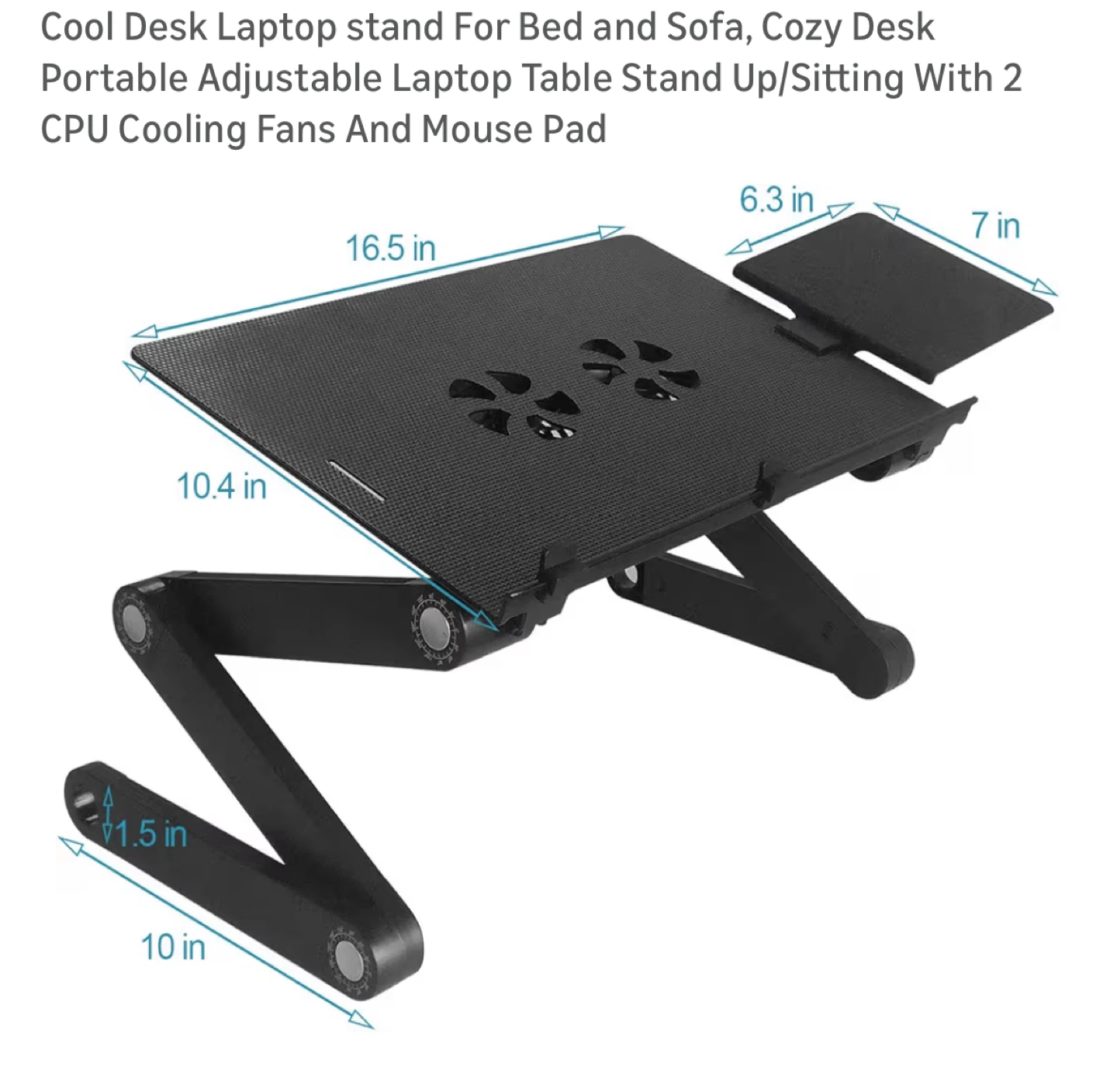 Adjustable Laptop Stand Desk (Silver) - Portable & Cozy